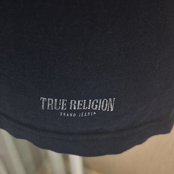 True Religion Blue Short Sleeve Crewneck Tee L Unisex Classic Preppy Nautical - Picture 5 of 8